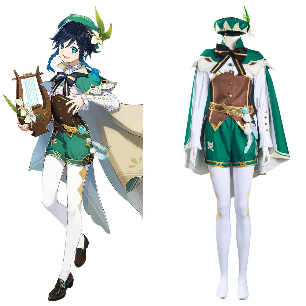 

Game Genshin Impact Venti Cosplay Costume Shirt Pants Outfits Halloween Carnival Suit