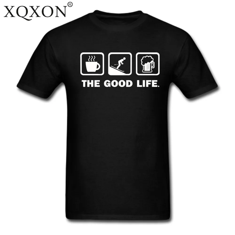 

New Coffee Skiinger Beer the good life design High-quality cotton men t shirt tops D120