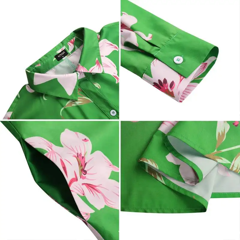 

2021 VONDA Bohemian Women Maxi Long Dress Floral Printed Party Dress Femme Robe Plus Size Vestidos Holiday Beach Sundress