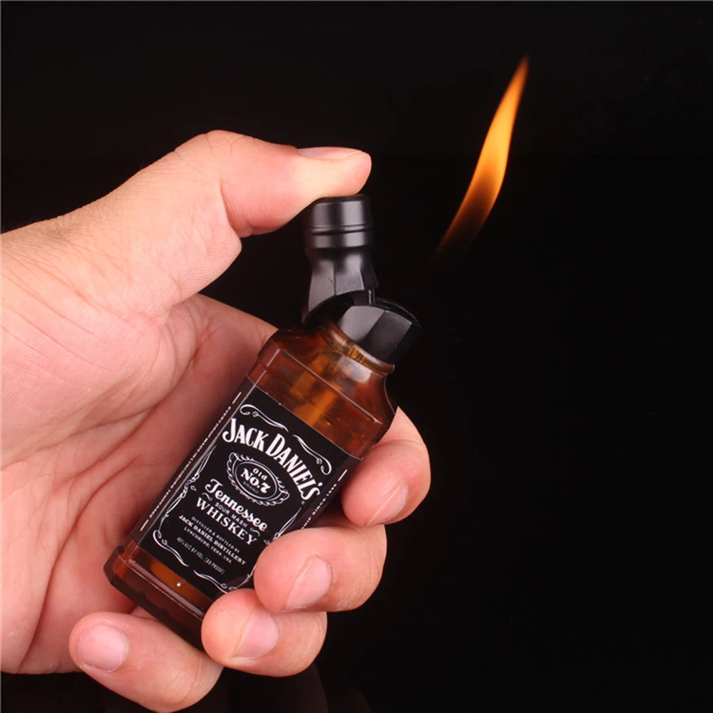 

Keythemelife Butane Jet Gas Lighter Whiskey Wine Bottle Lighters Torch Lighter Smoking Accessories Household Items Smoker Gifts