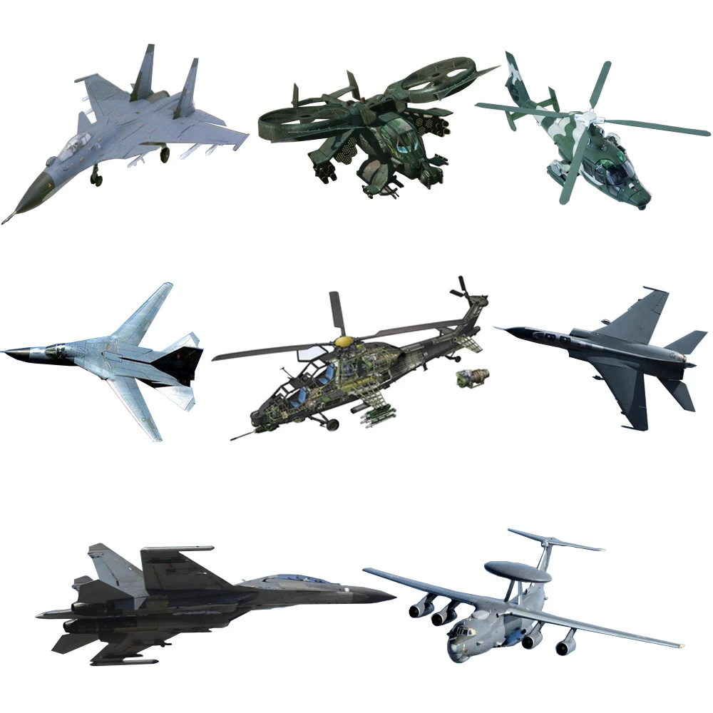 

8pcs/set 1:165 Mini Aircraft Model Assembling JH-7 JK-2000 Z-10 SU-33 SU-47 J-11 Z-9 Rdagunship Famous Airplane Model Collection