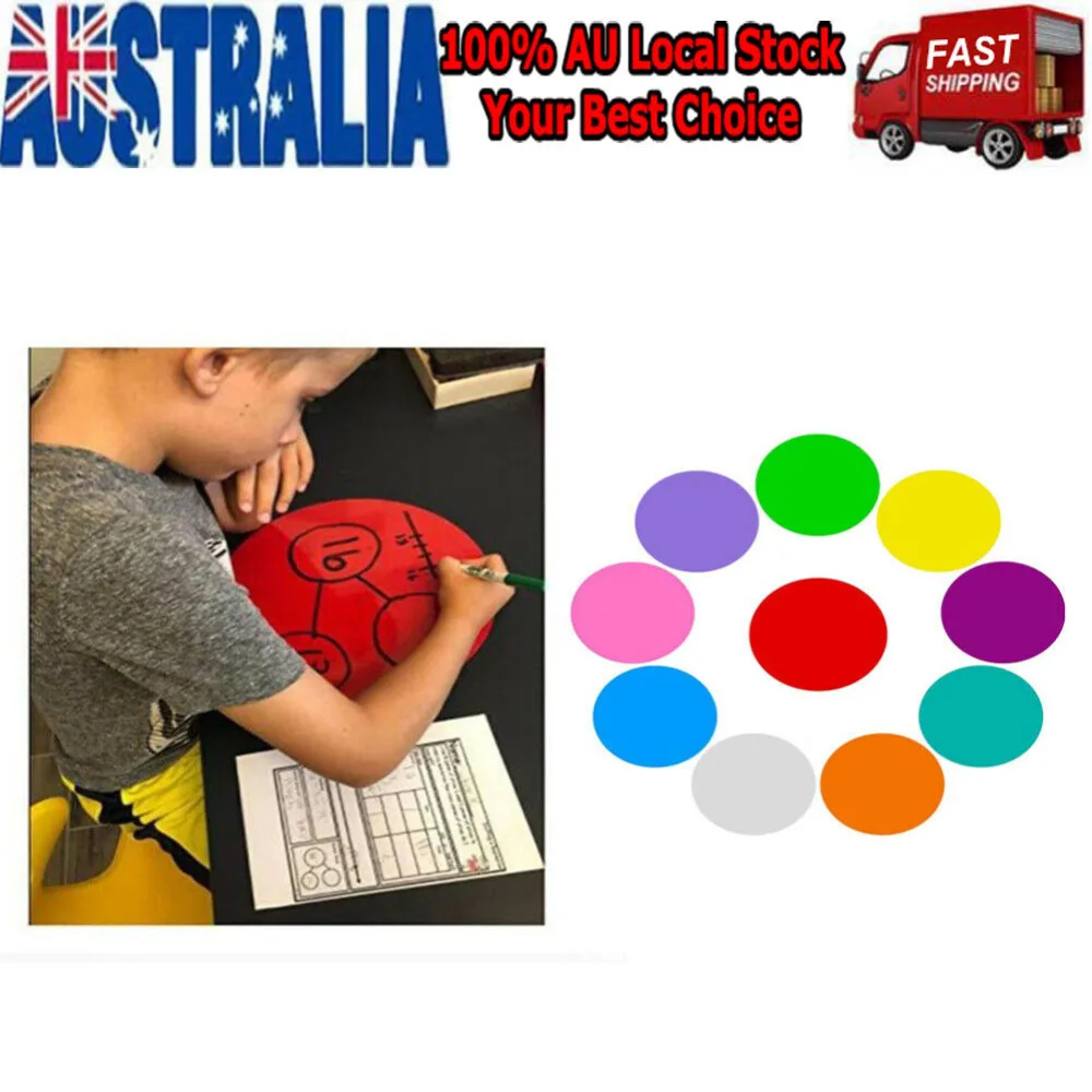 

10pcs Colorful Dry Erase Circles Whiteboard Marker Removable Vinyl Dot Wall Decal Pops for Dills Training School Teaching Progre