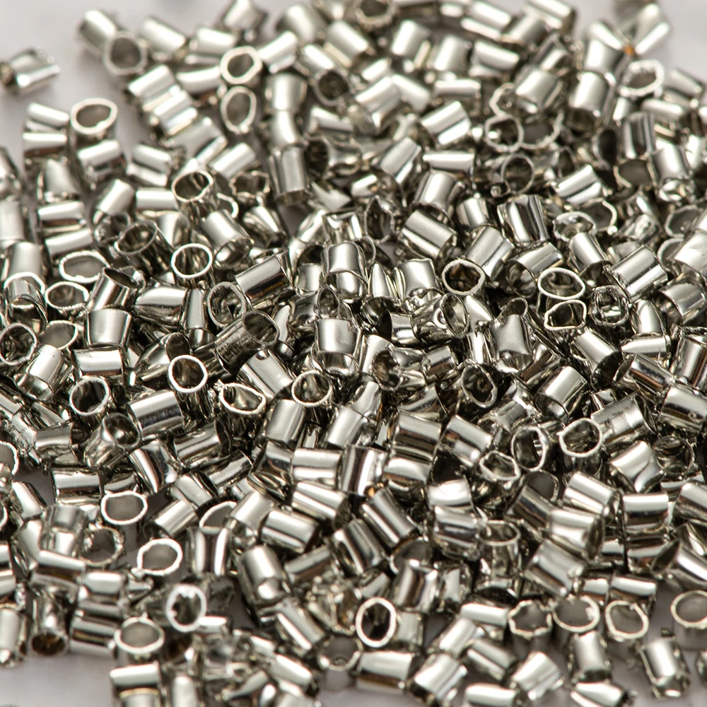 Обжимные концевые бусины для ювелирных изделий 500/2 мм золотистые/медные трубки