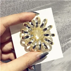 Yellow ; модная базовая Серебряная резиновая Корейская плетенная обувь для девочек; телефонное кольцо для волос; эластичная резинка для волос - Цвет: Yellow