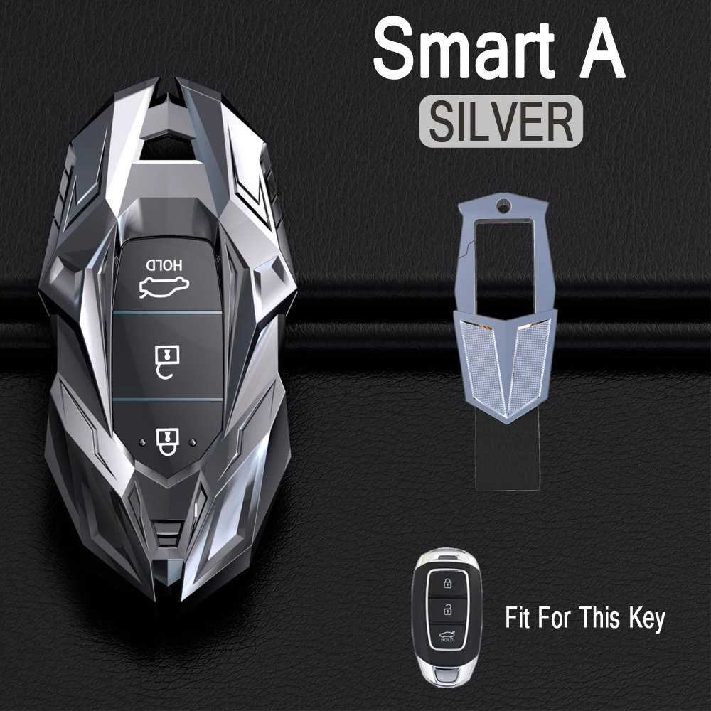 

Zinc Alloy Car Key Case Cover For Hyundai i30 i40 ix35 KONA Solaris Grandeur Ig Accent Santa Fe Palisade 2018 2019