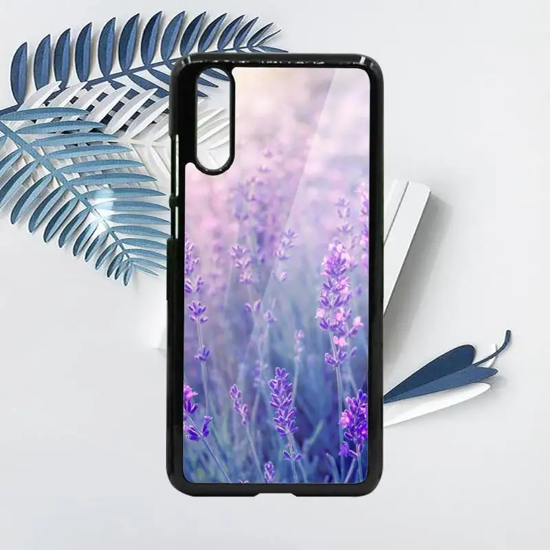 

Romantic simple lavender Purple flowers Phone Case PC For Samsung galaxy S note 8 9 20 10 e lite2019 plus pro ultra