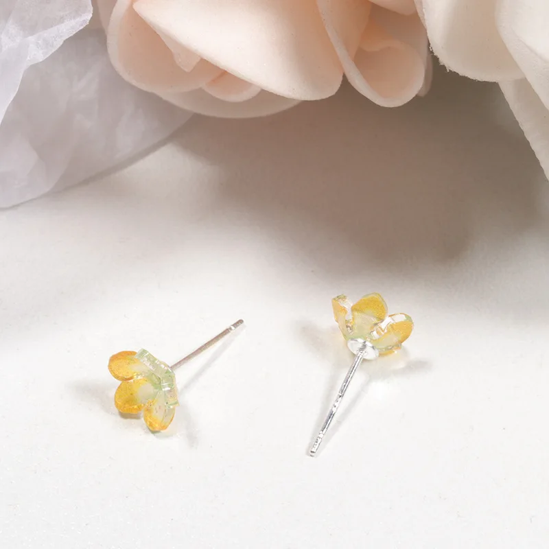 Женские серьги из серебра 925 пробы с трехмерными цветами|Серьги-гвоздики| |