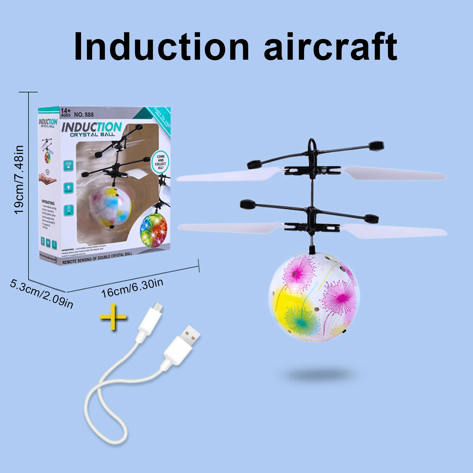 

Flying Ball RC Toys Glow Balls Hand Mini Drones Light-Up Flying Toy Helicopter With Rechargeable Novelty Toys Holiday For Kids
