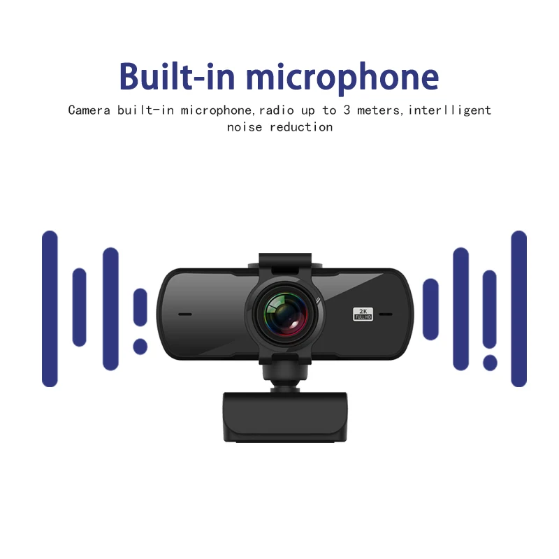 2K HD Mini Auto Focus Webcam Camera Mic For Computer Laptop Wide Angle Live Stream Web Shooting Youtube | Компьютеры и офис
