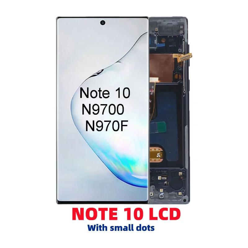 

100% Original AMOLED LCD For Samsung Galaxy Note 10 N970F N9700 SM-N970F/DS Display Touch Screen Digitizer Assembly with Dots