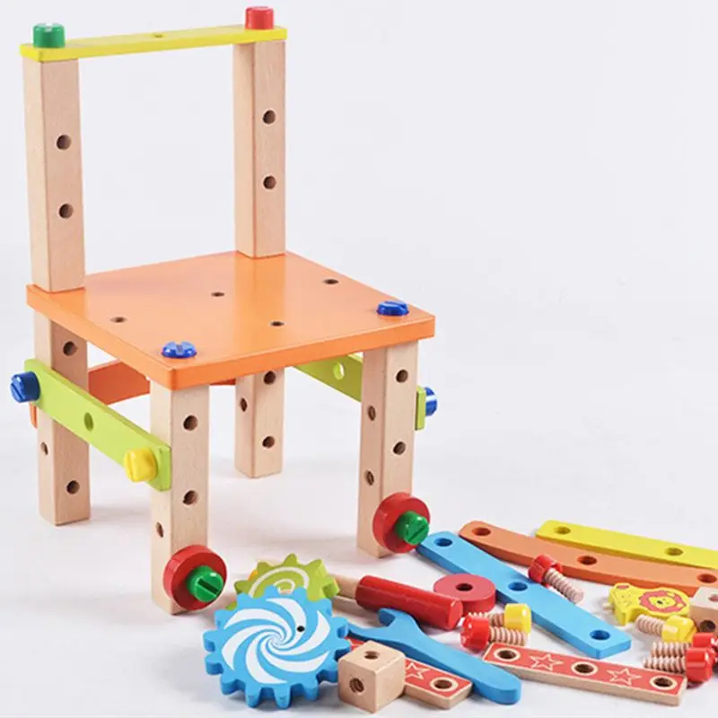 

Multi-functional Disassembly Tool Nut Assembly Combination Toy Children Puzzle Assembled Wooden Blocks