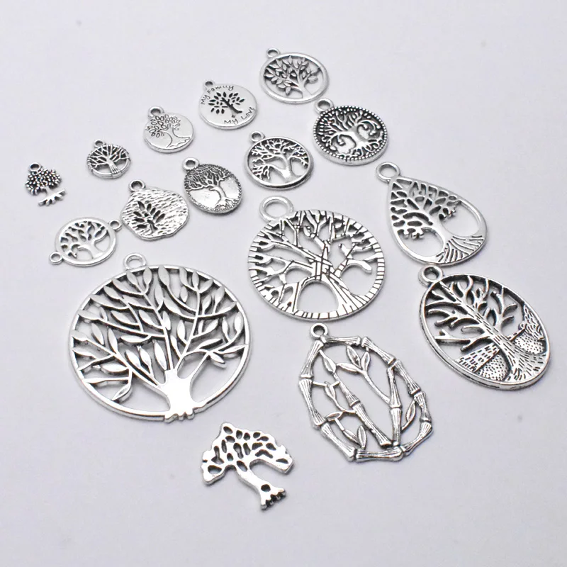 Тибетский старинное серебро ангел Подвеска &quotДрево жизни&quot кулон для