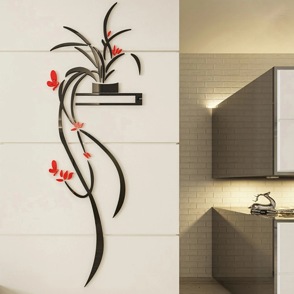 3D Наклейка на стену с изображением орхидеи и цветов наклейка холодильник сделай