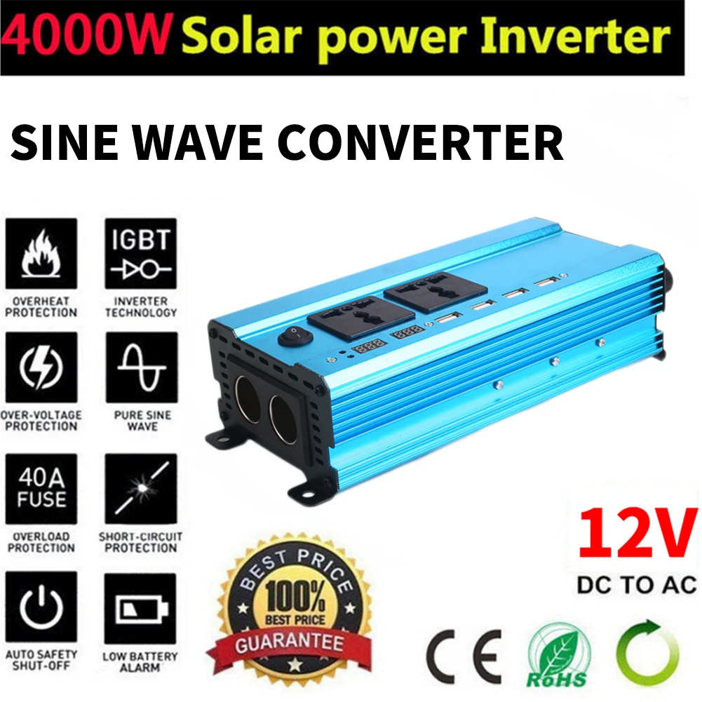 Автомобильный инвертор с 4usb портами трансформатор адаптер портативный источник