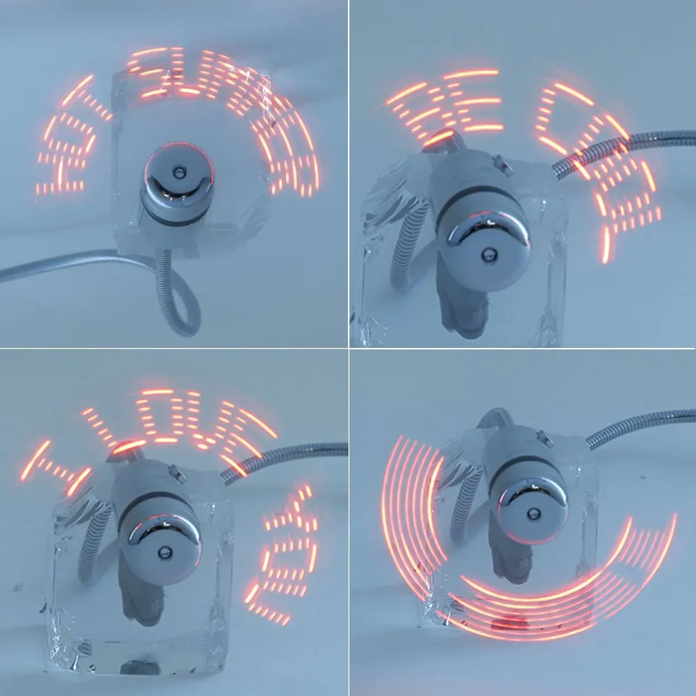 Уникальная лампа в форме слова USB подключения мини вентилятор с лампами