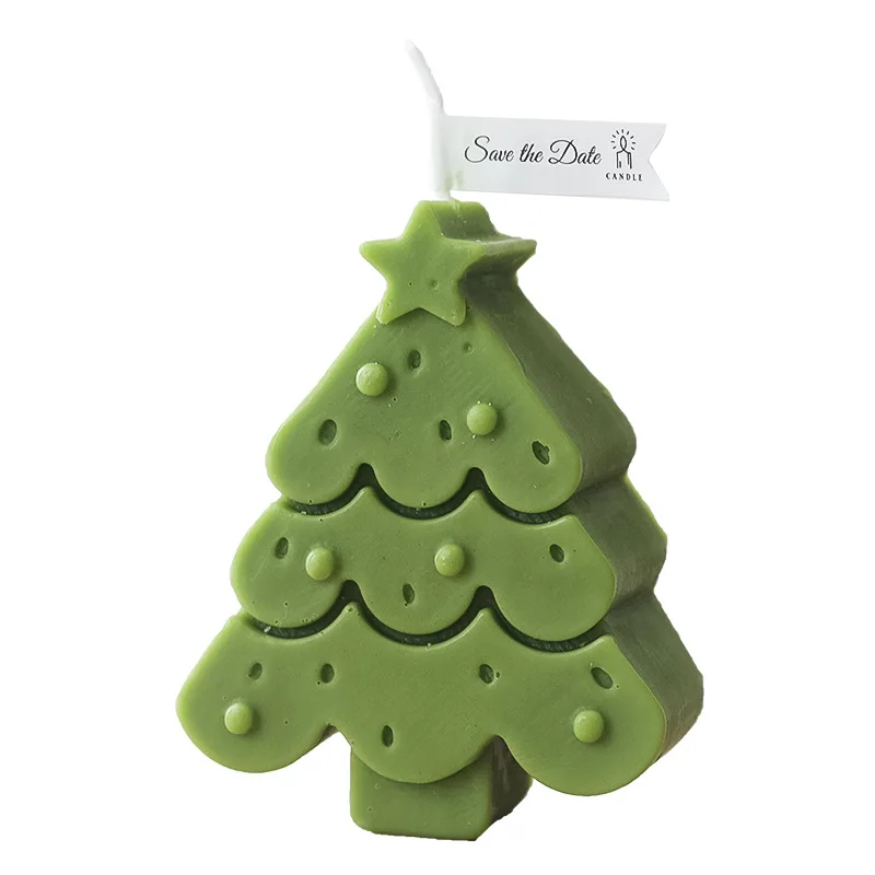 Handmade Cartoon Christmas Tree Scented Candles Scene Decoration Shooting Props Soy Wax Aromatherapy Incense Candle | Дом и сад
