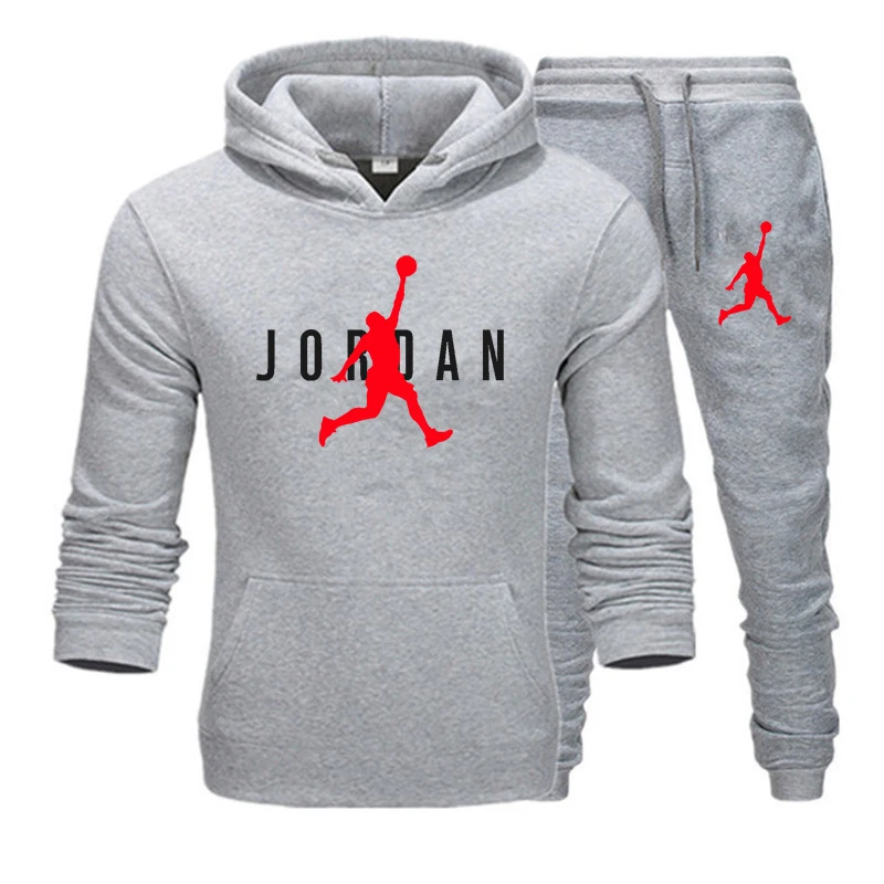 

2021 New men Hoodie set Jordan 23 tracksuit Sweatshirt set Fleece Hoodie + sweatpants jogging Homme pullover sweatsuit for men