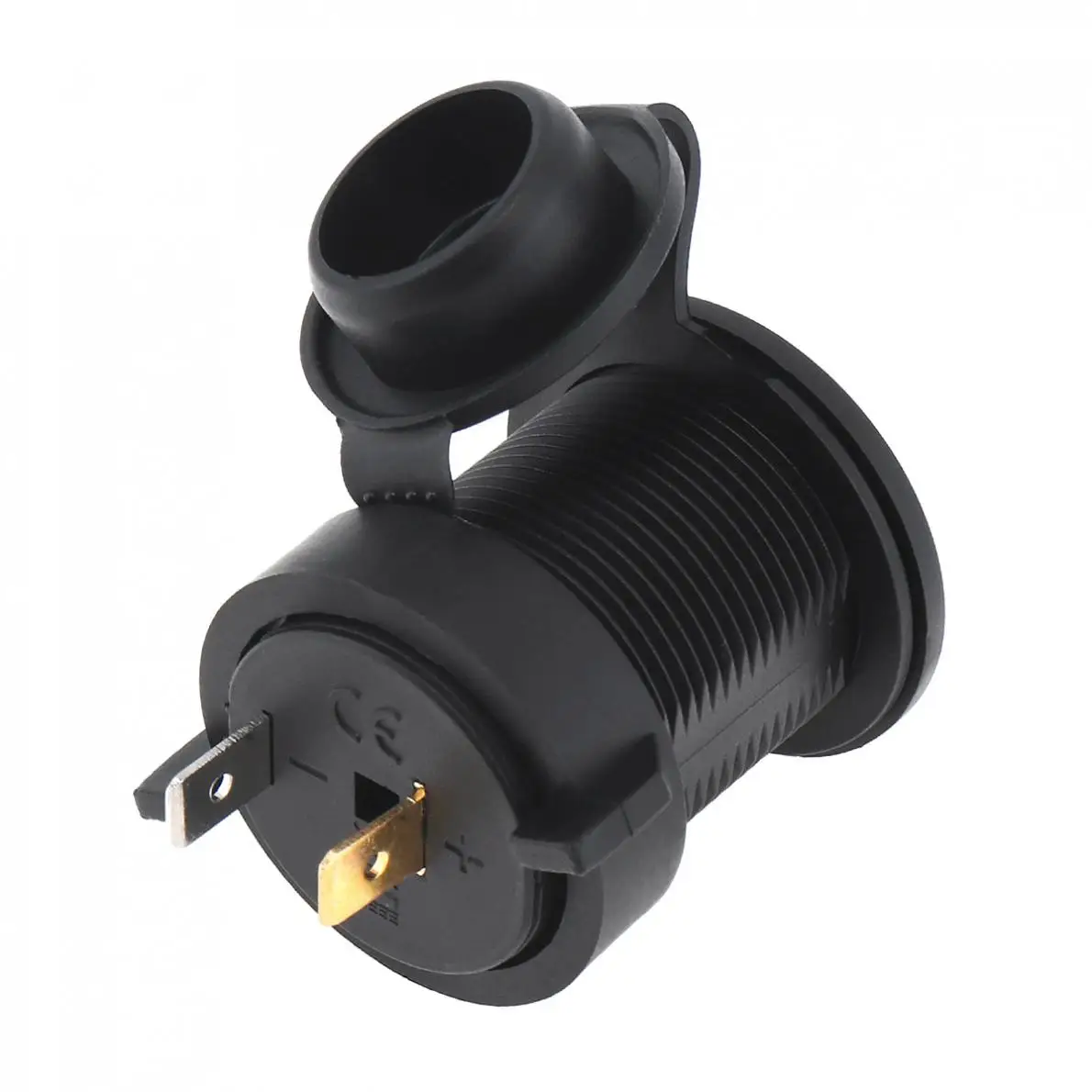 

Black 12V Waterproof Universal Motorcycle Charger Cigarette Lighter GPS Charging Connector with Lnsurance Line for Car Motorbike