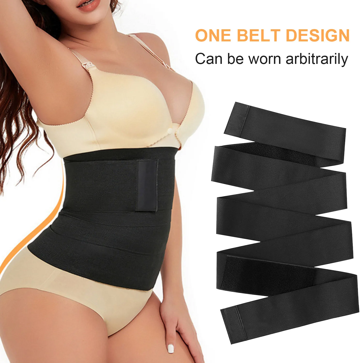 

Women Fitness Waist Trainer Shaper Corset Waistband Adjustable Abdomen Wrap Belt Body Building Postpartum Belly Slimming Belt