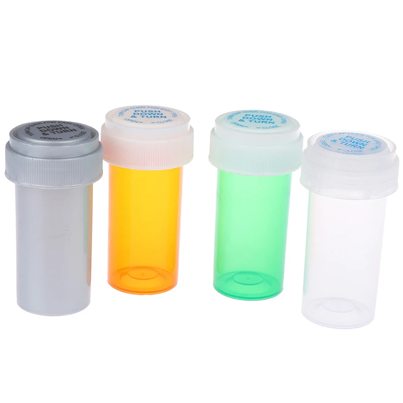 1pc Pill Box Travel Case Plastic Push Down Turn Vial Container Weed Storage Stash Jar Bottle Herb | Красота и здоровье