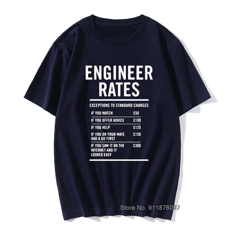 

Engineer Labour Rates Mens Funny Fathers Day Dad PRINTED T-shirt MENS T SHIRT Great Gift TShirt Tee Unisex