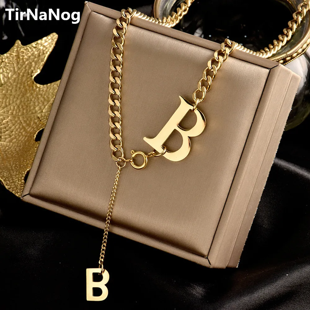 

Classic B Letter Titanium Steel Short Necklace For Woman 2021 New Gothic Korean Jewelry Hip Hop Party Girl's Sexy Clavicle Chain