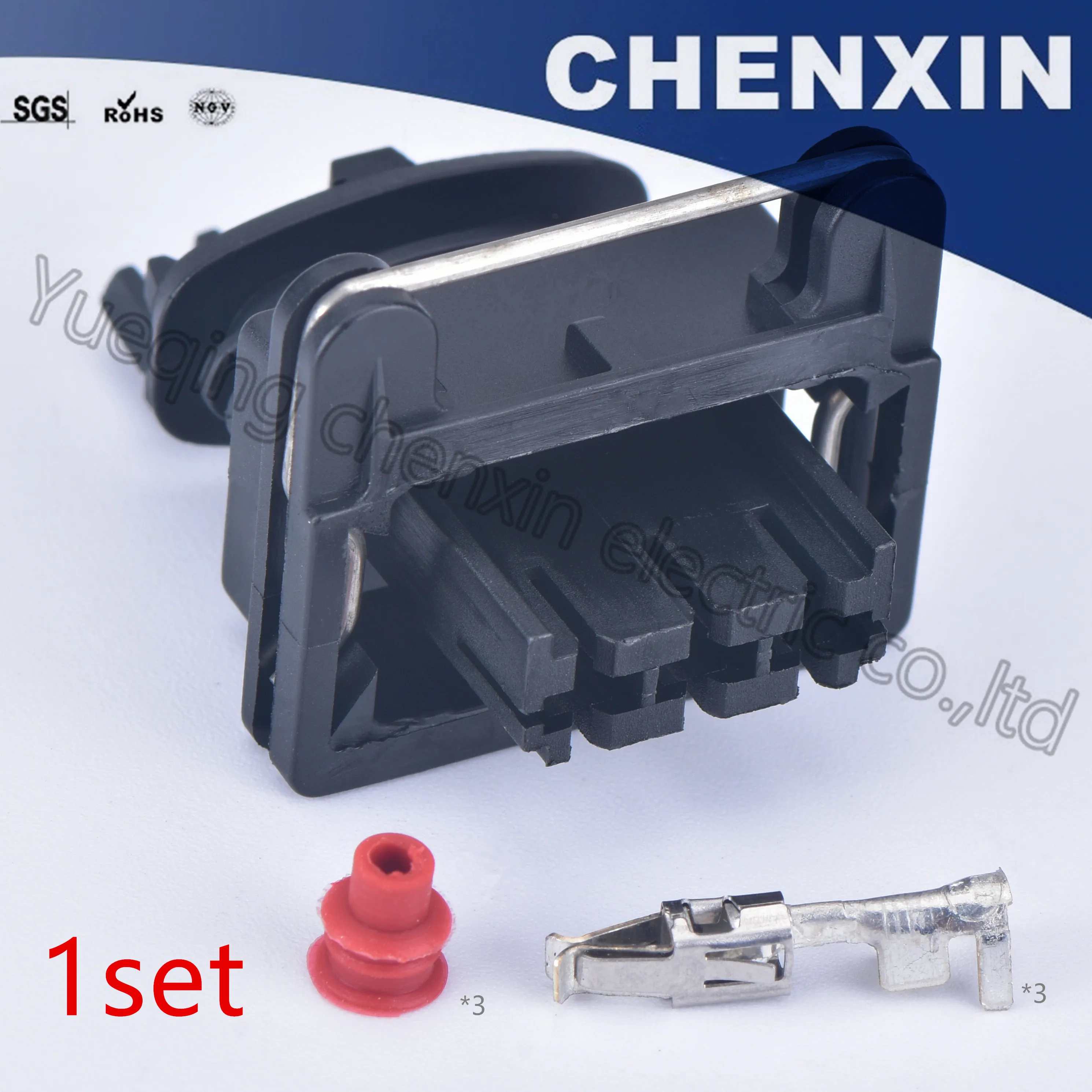 Черные 3 контактные автомобильные электрические водонепроницаемые пластиковые