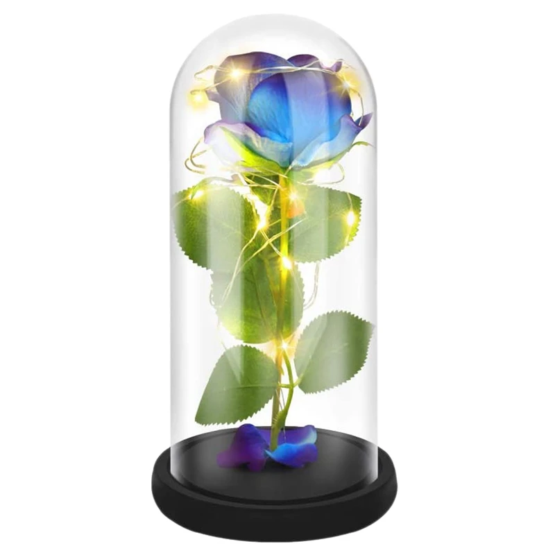 Rose That Lasts Forever Flower with LED Light in Glass Dome for Valentine's Mother's Day Birthday Women Best Gift | Дом и сад