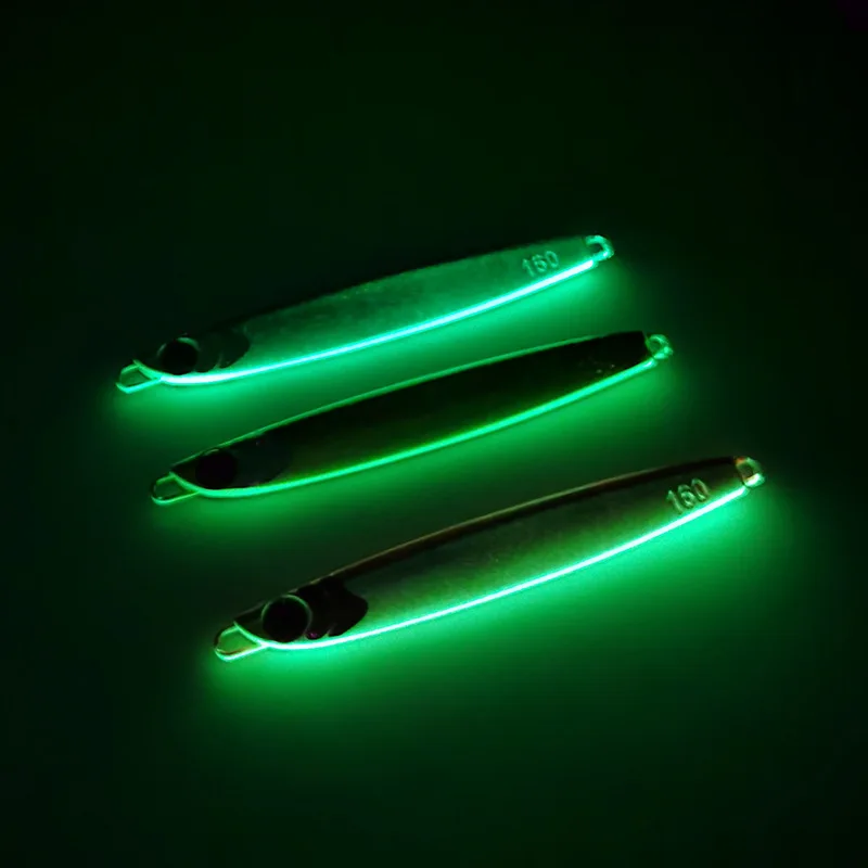 

1Pc 120g/160g Slow Metal Jig Lead Spoon Luminous Fishing Lure Laser Artificial Bait Sinking Wobblers Carp Fishing Accessories