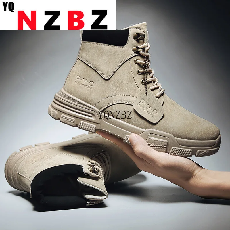 

Мужские тактические армейские ботинки в стиле милитари, дышащие кожаные сетчатые высокие повседневные ботинки, Рабочая обувь для пустыни, ...