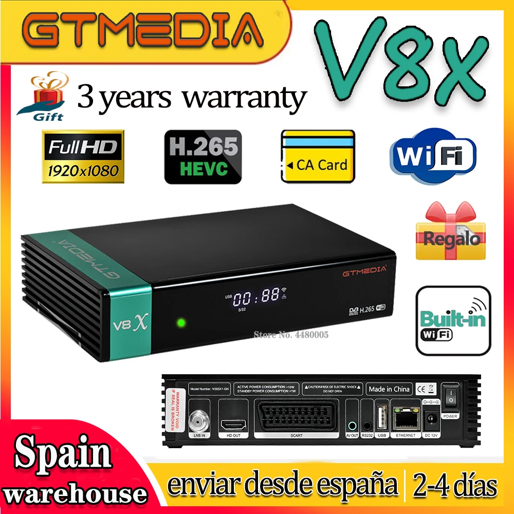Satellite receiver V8X/V8 nova FTA bulit-in wifi V9 prime same V7 s2x with USB 1080P ship |
