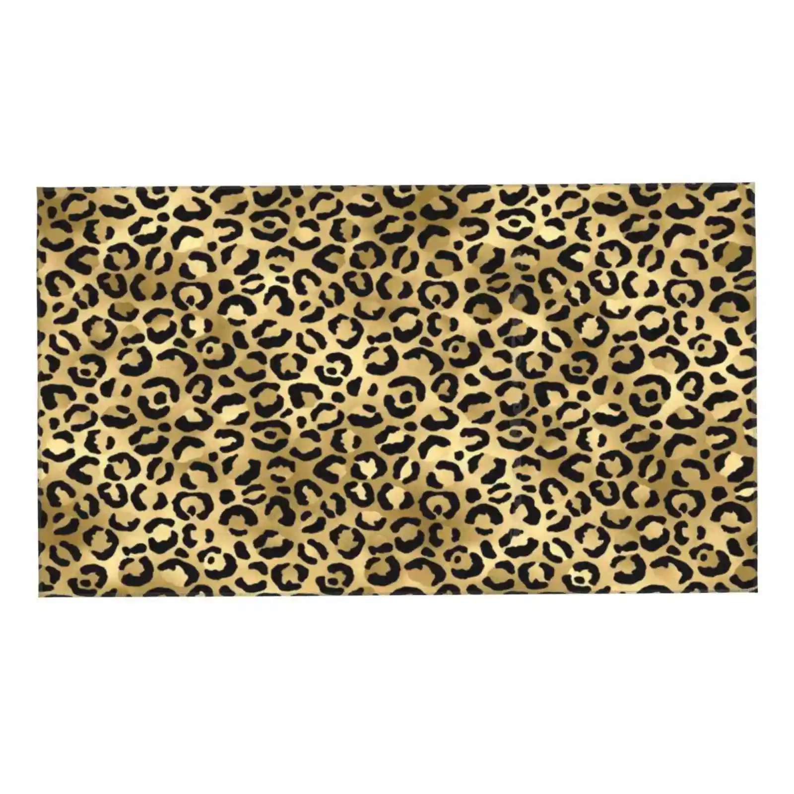 Золотистое мягкое полотенце для лица из микрофибры с принтом гепарда золотистое