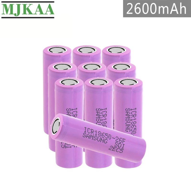 2020 MJKAA 10 шт 18650 ICR18650 26F 2600mAh 3 7 V литиевая аккумуляторная батарея для фонарика Li Ion