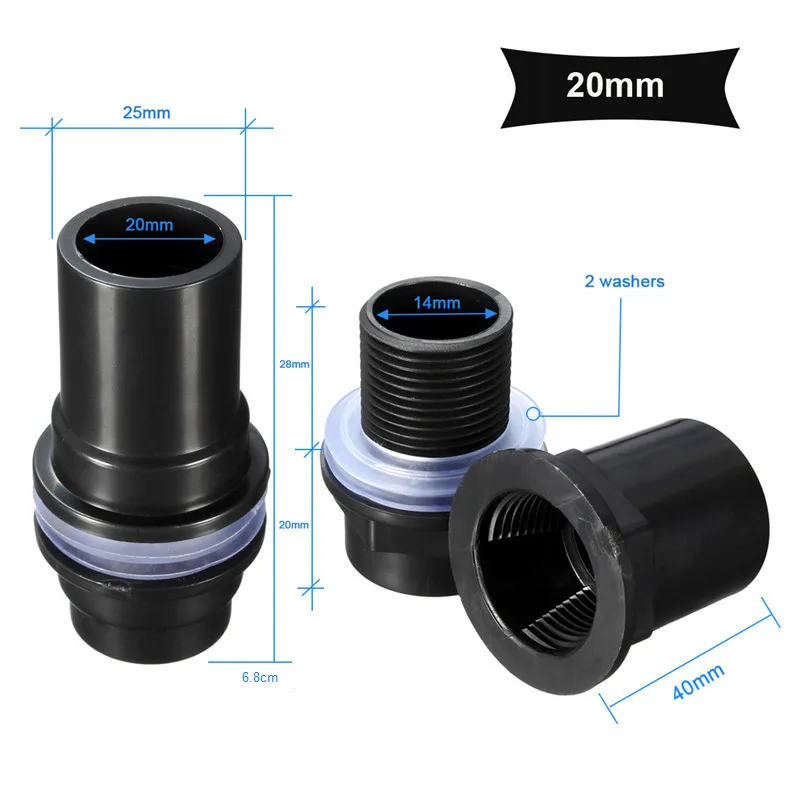 

3 Size Straight Tube Pipe Connector PVC Waterproof Pipe Joint Fish Tank Aquarium Accessories Dia 20/25/32mm
