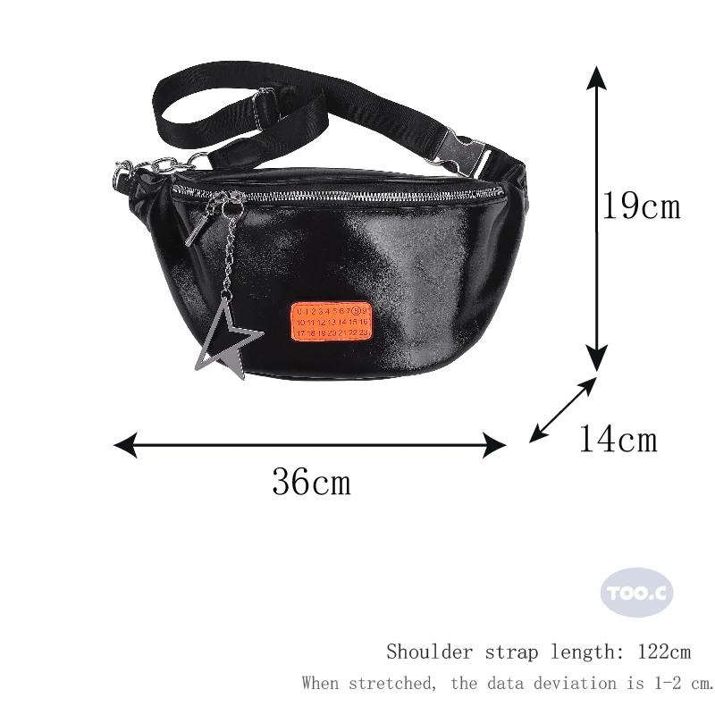 Модные сумки для женщин легкая поясная сумка из искусственной кожи черного и