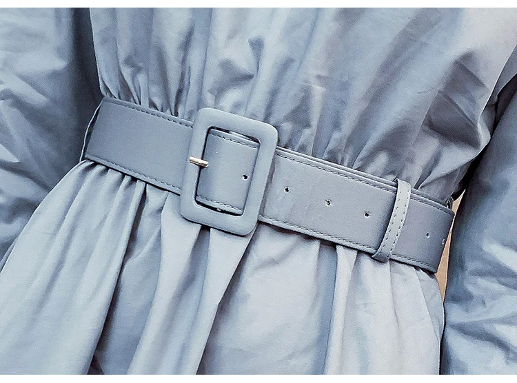 

High waist Fashion Ruffles Dress Long Sleeves V Neck Solid Girls Dresses Oversize dress V-neck 2021 Spring New Women Dress 616C