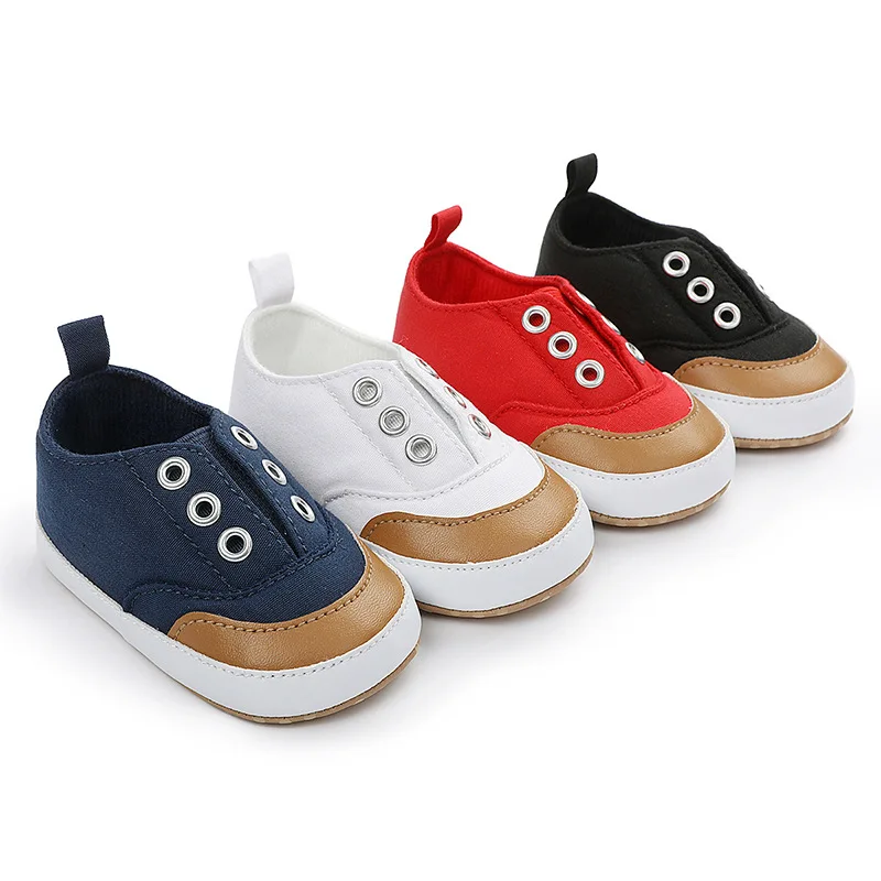

0-1 Year Old Baby Canvas Walking Shoes Red Slip on Prewalker for Newborn