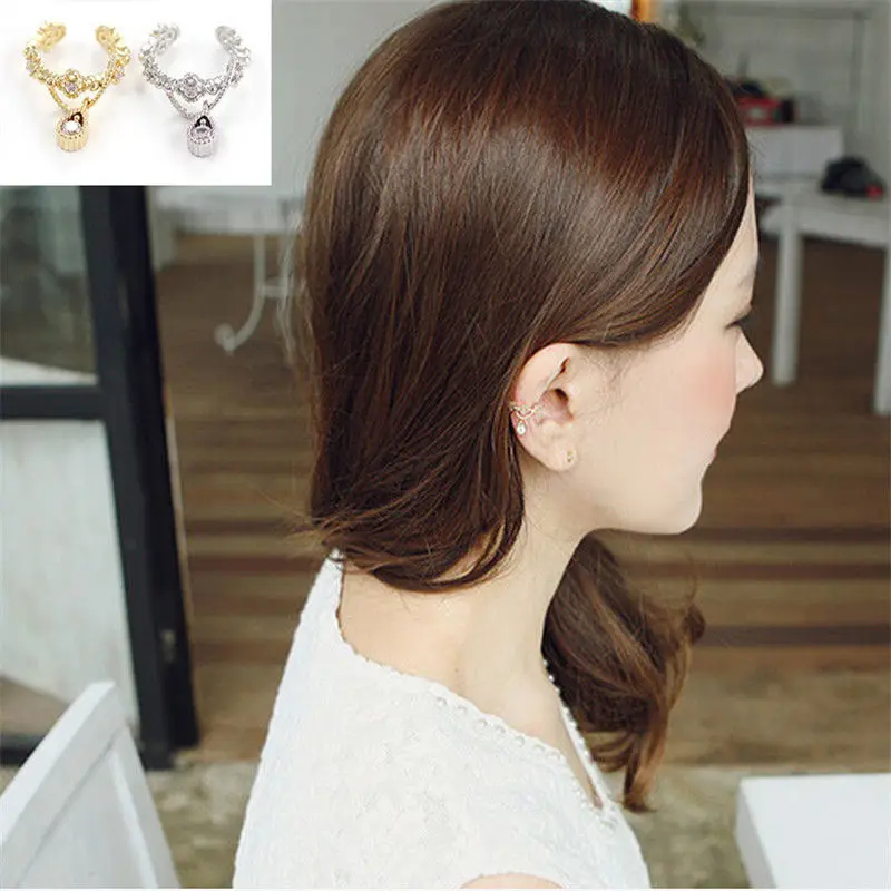 1 шт. Винтажные Ювелирные изделия без пирсинга Стразы каплевидные серьги клипсы