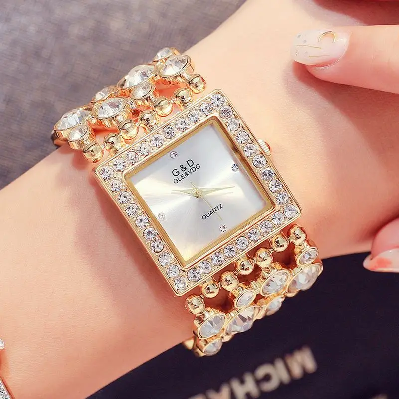 

NEW!!! CRYSTAL WOMEN WATCHES LUXURY BRAND NEW STAINLESS STEEL CHAIN FASHION GOLD WATCH WOMEN WRISTWATCHES QUARTZ WATCHES
