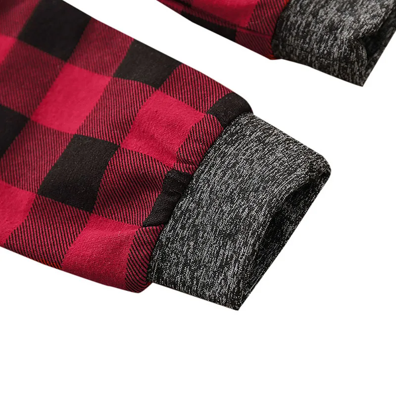 

Autumn Baby Boy Girl Casual Long Sleeve Cotton Hoodie Romper Tops Plaid Print Pants Outfits Set