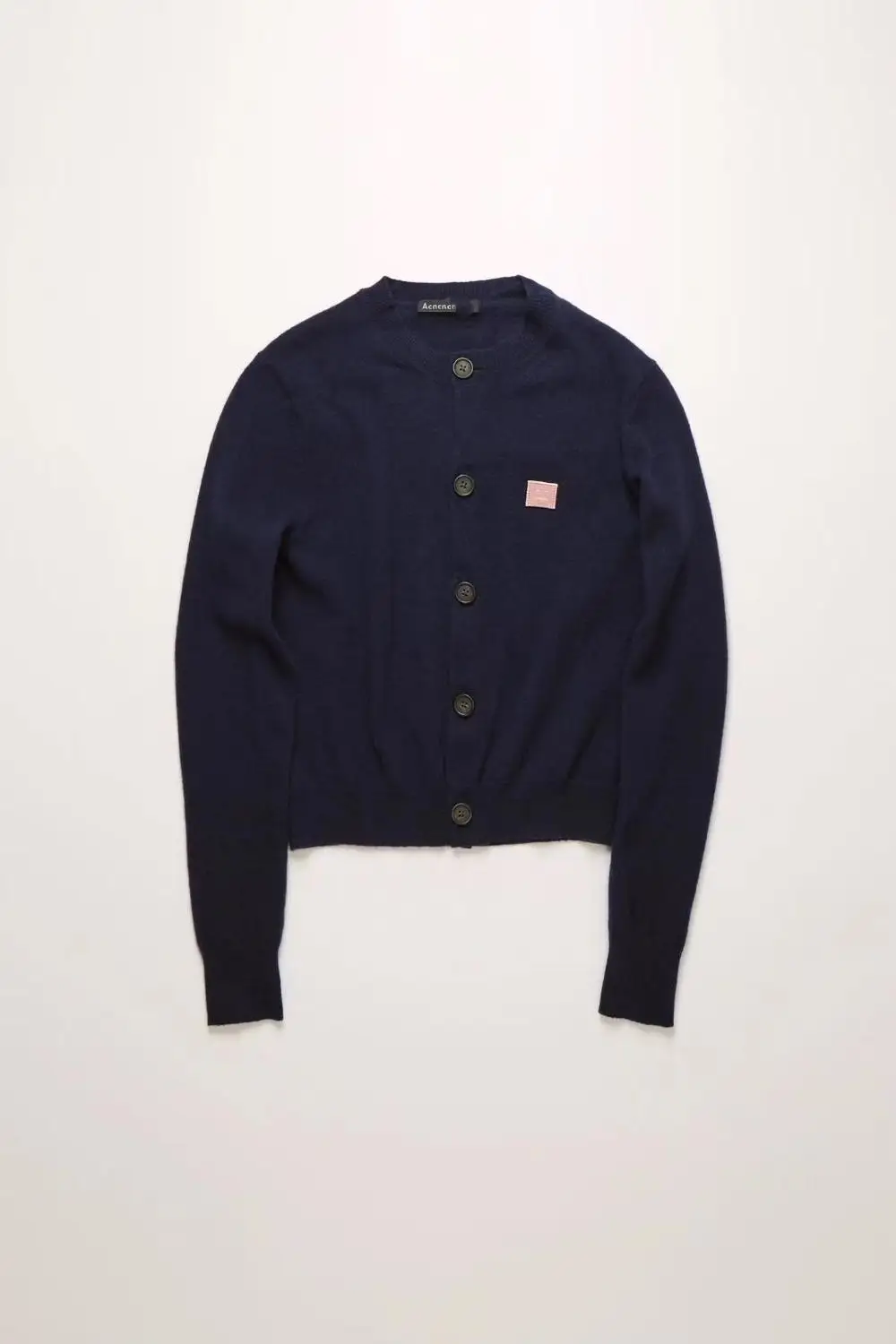 New 2020 Spring AC  studios Smiling face 100% Wool Sweater Smiley Cube Square Crew O-Neck Cardigan A3