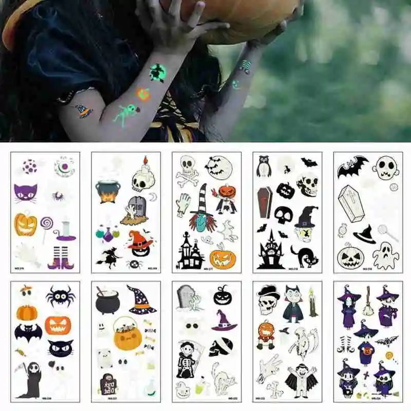 

Kawaii Halloween tattoo stickers children glowing toys