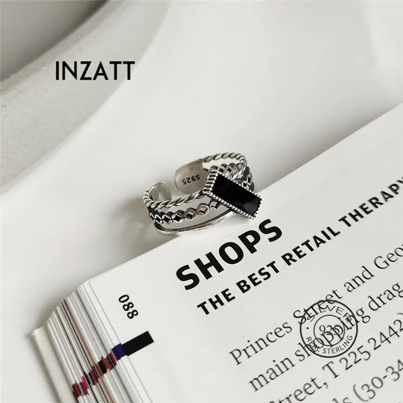 Женское вечернее эмалированное кольцо INZATT минималистское из серебра 925 пробы с