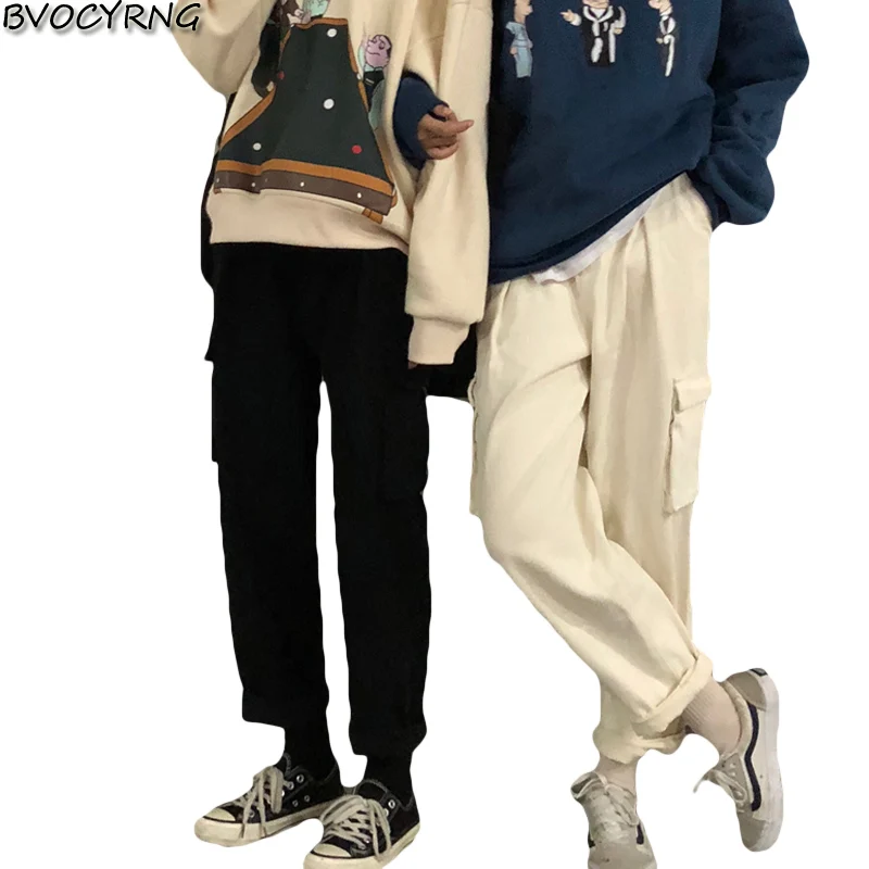 Женские джинсы шаровары большого размера эластичные хлопковые бежевые с поясом