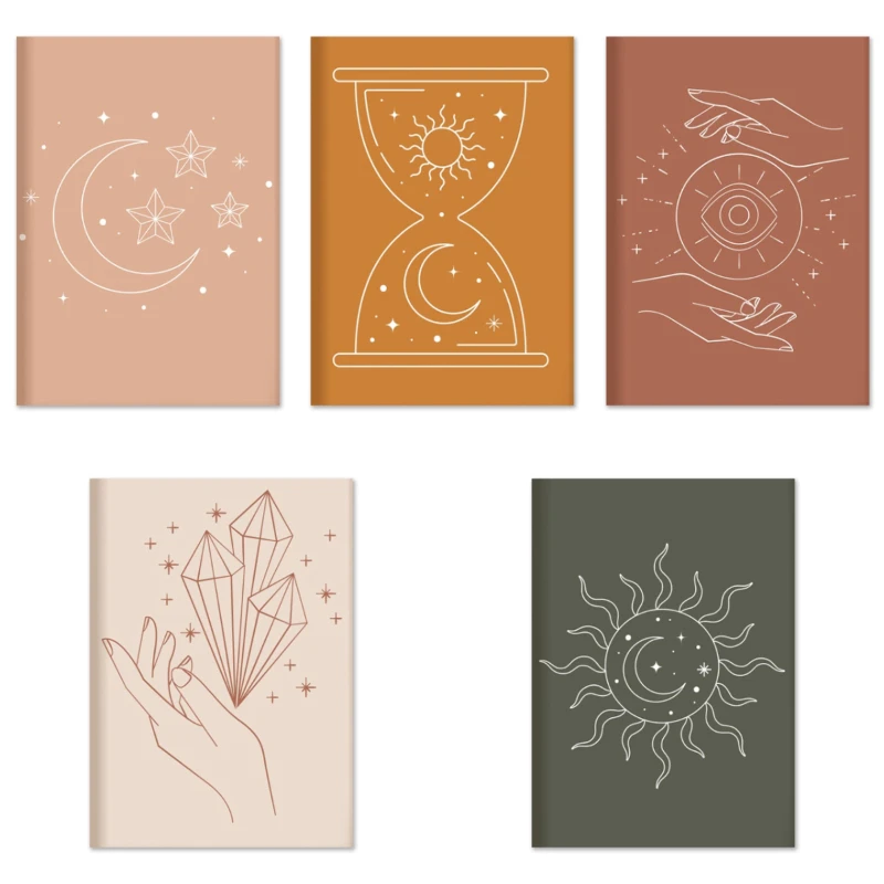 

Wall Art Canvas Painting Modern Abstract Line Bohemian Style Hand Sun Moon Nordic Posters And Prints For Home Decoration
