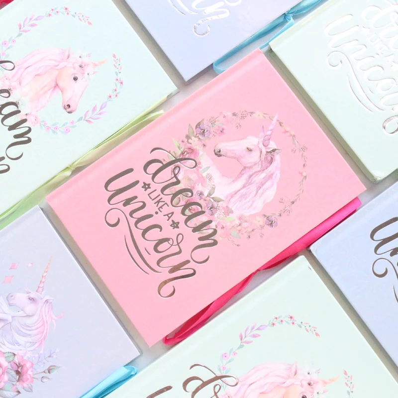 Domikee новый милый kawaii Блестящий мультфильм Единорог твердый переплет школьный