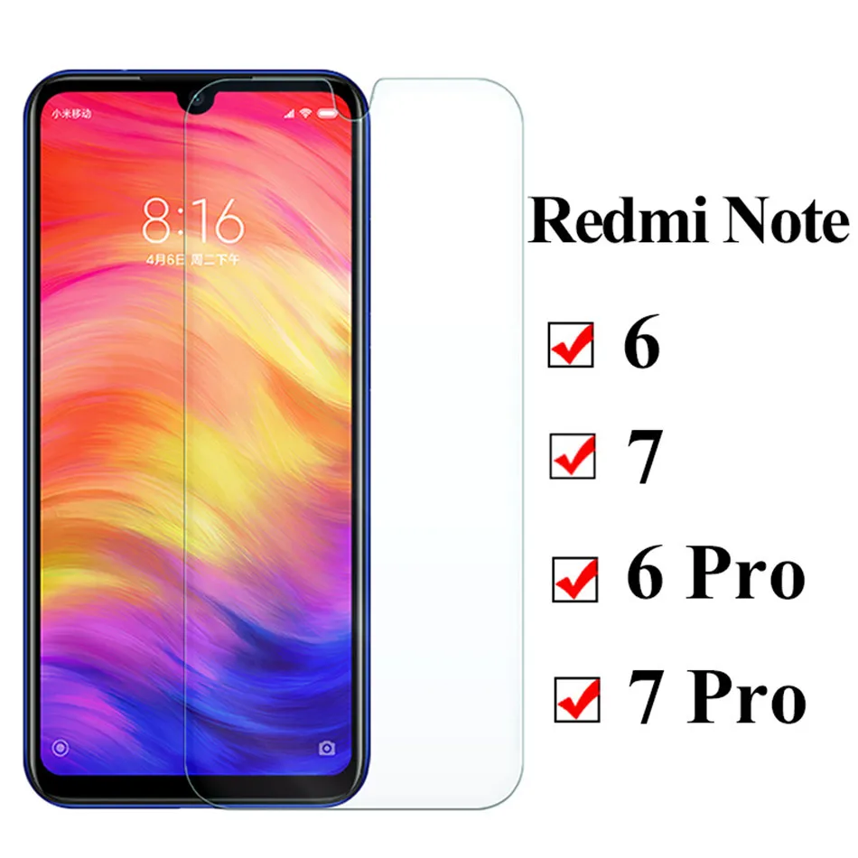 Для Xiaomi redmi Note 7 6 Pro Защитное стекло для 6a 5 pro закаленное на Xiomi 7a note 4x3|Защитные
