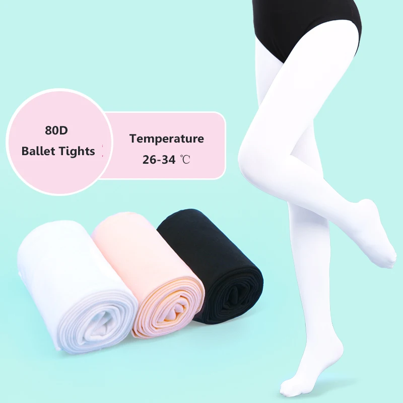 

Girls Seamless Pantyhose Black Pink White Tights Yoga Tights Professional Ballerina Dancer Tights Stocking For Dancing 80D