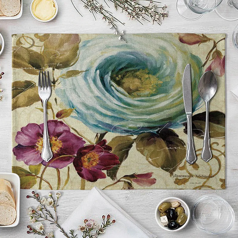 Винтажный коврик для стола с цветами хлопковые и льняные салфетки детей детские