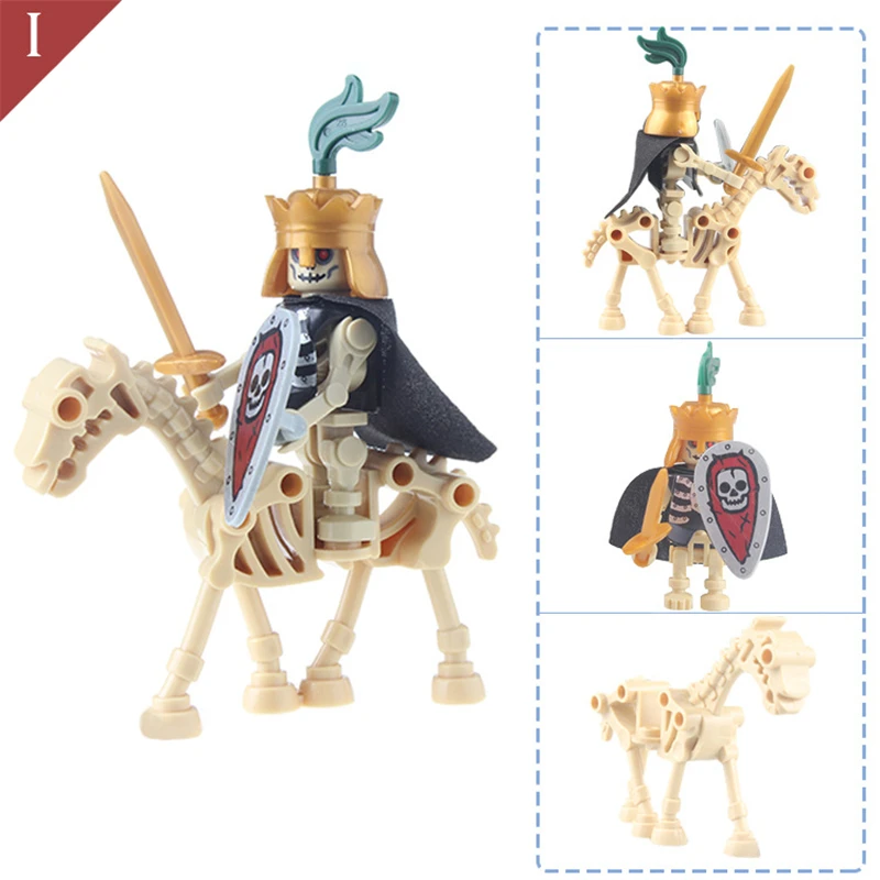 Ninja Skeleton Medieval Castle Knight Warriors Skeletons Building Blocks Strong Orcs Figures Collection Toys For Kids Gifts lego technic gears